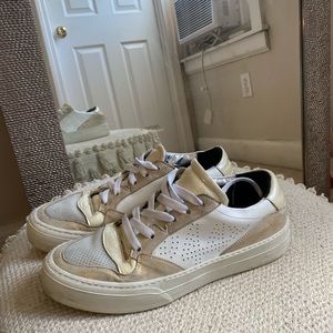 p448 Womens Low Top Sneakers - Gold/Cream